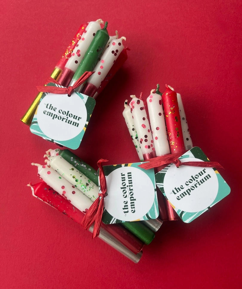 Mini Christmas Candles - bundle of 10