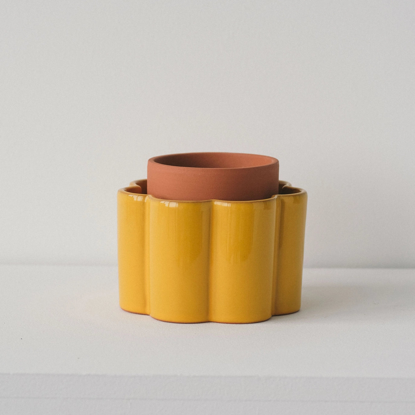 Paula - Mustard Yellow Self Watering Pot