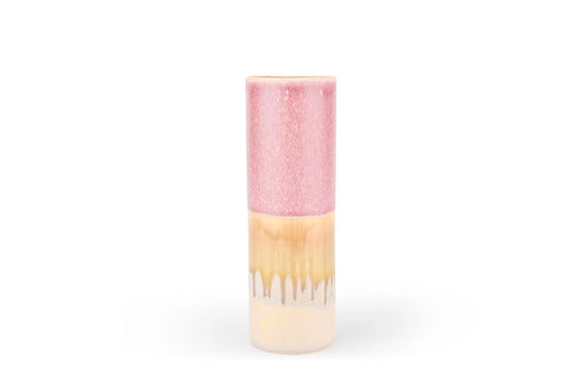 Cylinder Vase Small in Pink and Beige