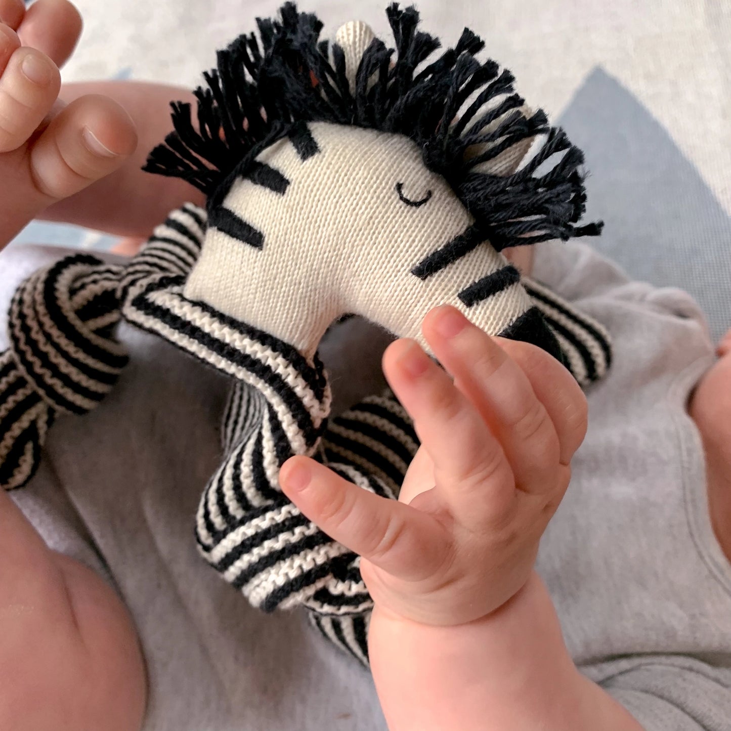 Cotton Knit Baby Comforter Cuddle Cloth - Zebra