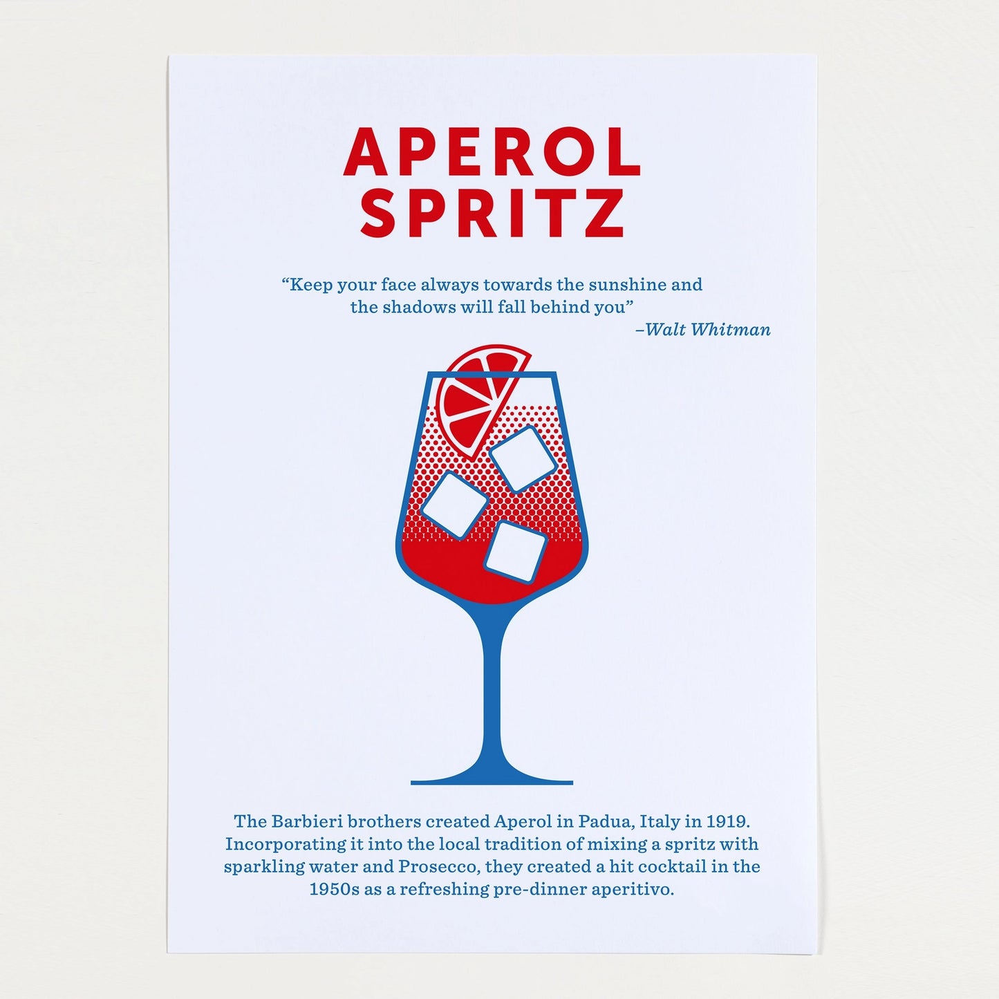 Aperol Spritz Cocktail Recipe Screen Print