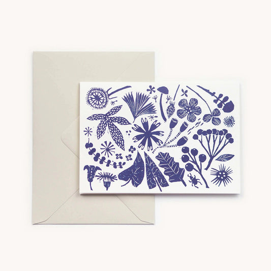 Wild Blue Flowers Card