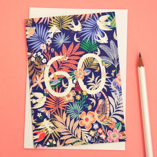 60th Birthday Number Greetings Card