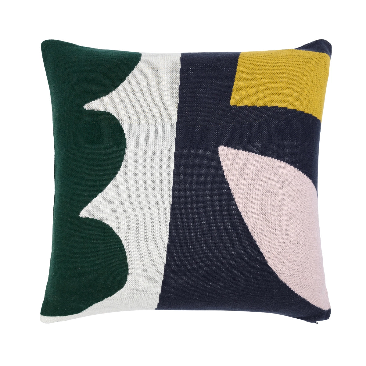 Cotton Knit Throw Pillow/Cushion in Orbi Navy