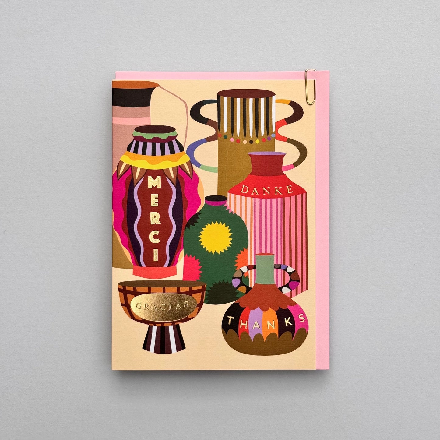 Decorative Objet Vases Interiors Thank You Thanks Card