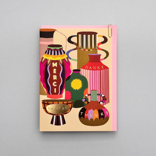 Decorative Objet Vases Interiors Thank You Thanks Card