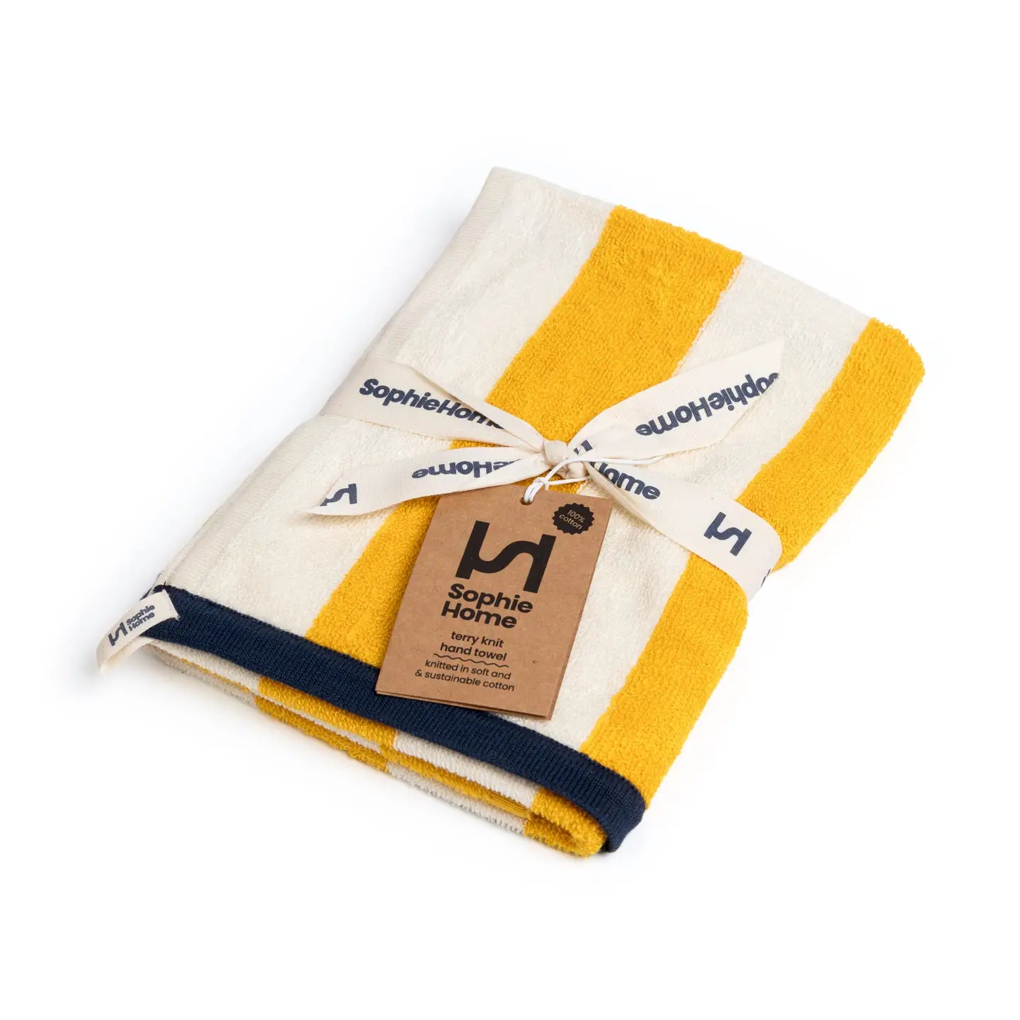 Terry Towelling Hand Towel: Striped Citrus