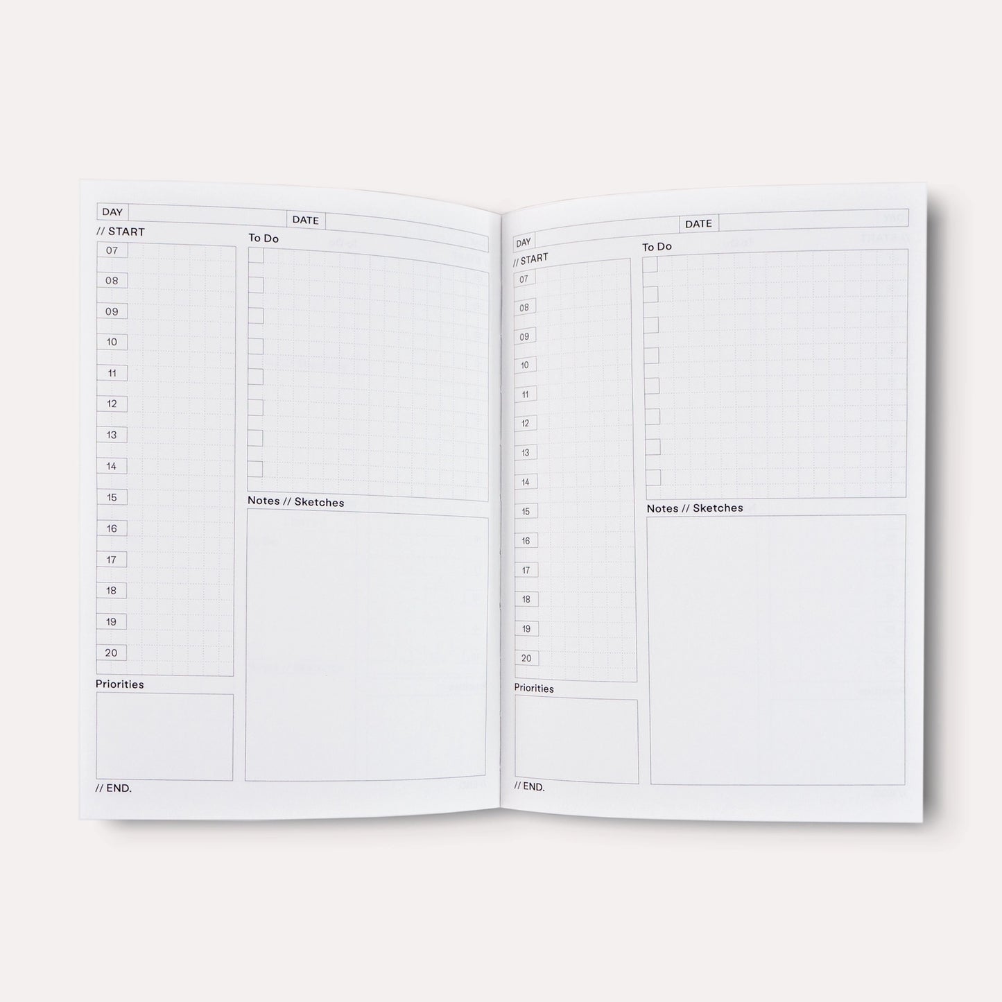 Beams Undated Daily Planner Book