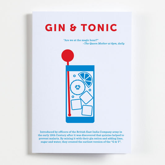 Gin and Tonic Cocktail Recipe Greetings Card