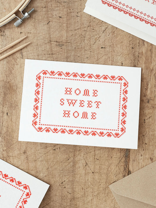 Home Sweet Home Cross Stitch Card