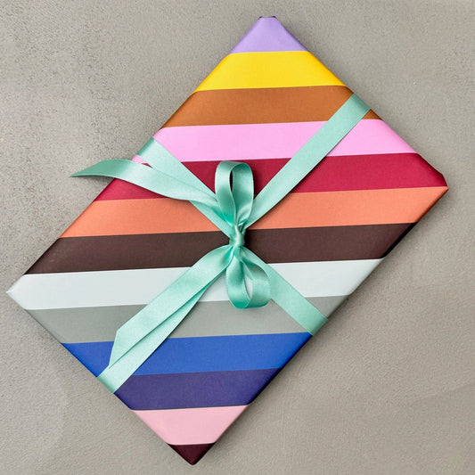 Striped Colour Blocked Festival Stripe Gift Wrap