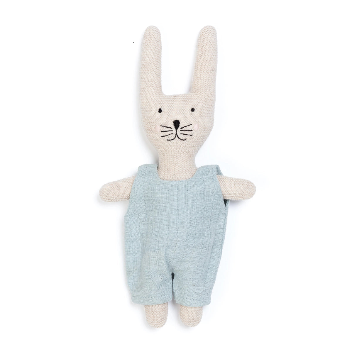 Cotton Knit Child's Rattle Toy: Rabbit