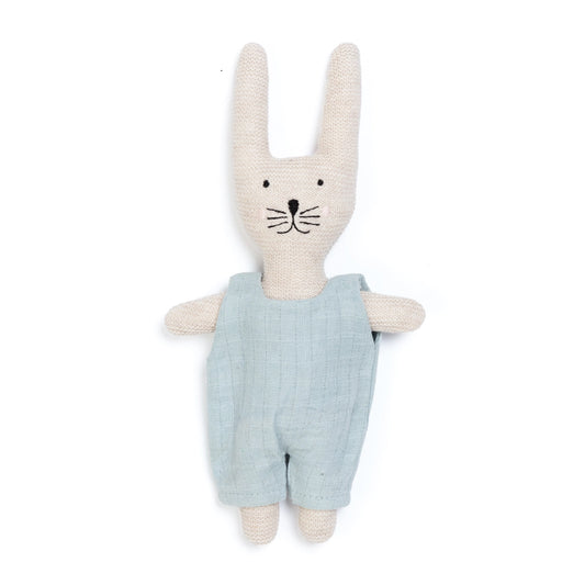 Cotton Knit Child's Rattle Toy: Rabbit