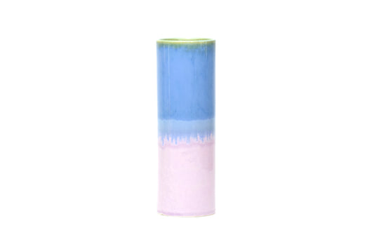 Cylinder Vase Small in Pale Pink and Blue