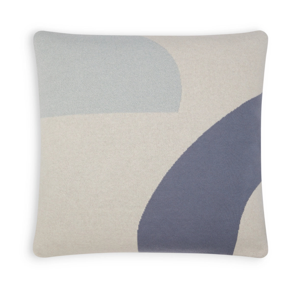 Cotton Knit Throw Pillow/Cushion in Form Blue & Aqua