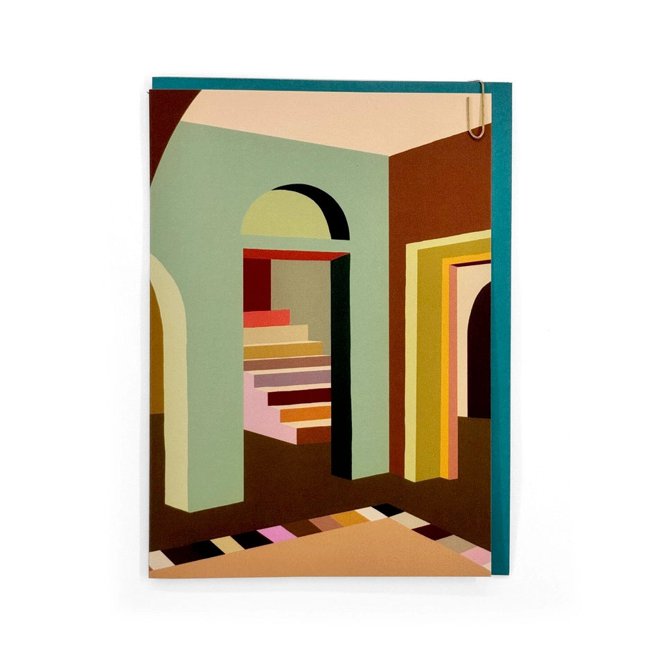 Rug Arch Modern Interior Home Greeting Card