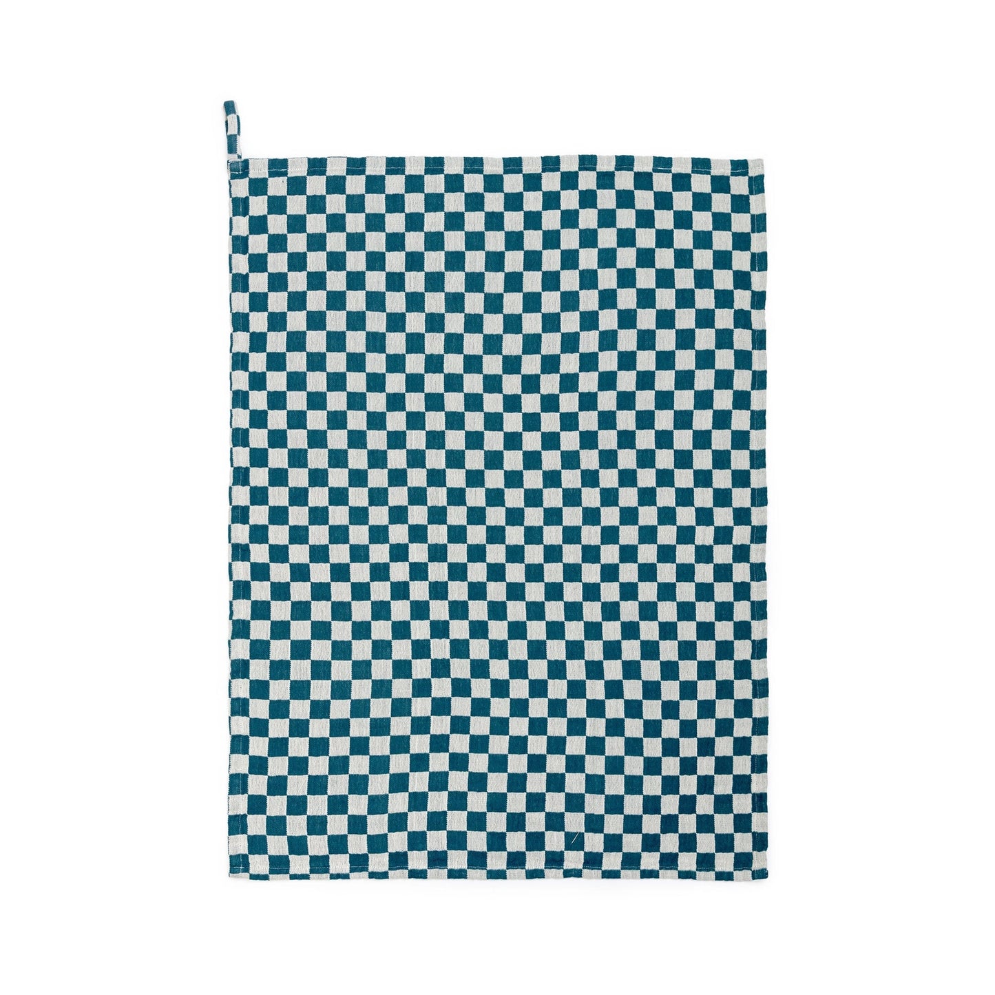 Cotton Hand Towel: Teal Check