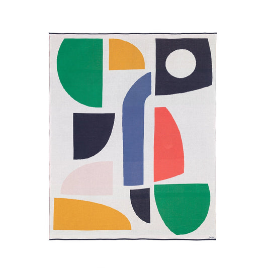 Cotton Knit Throw Blanket: Green