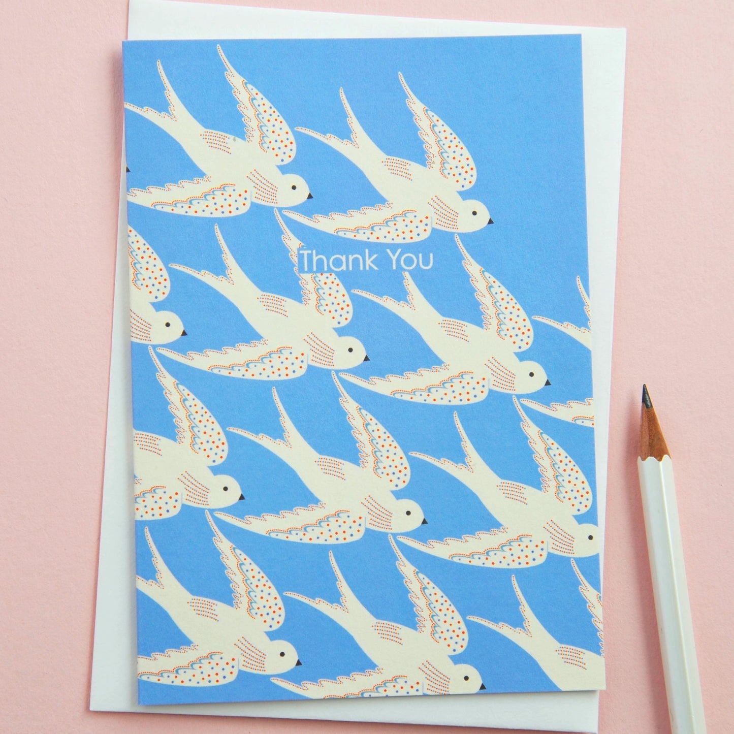 Birds in Blue Thank You Card