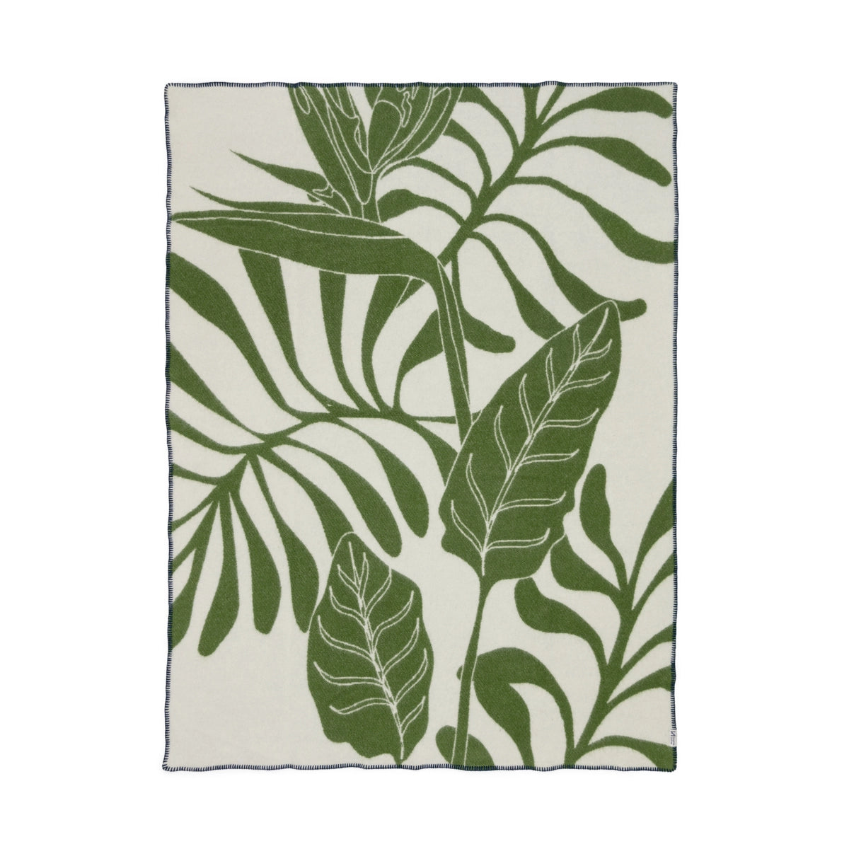 Wool Throw Blanket: Leaf Green