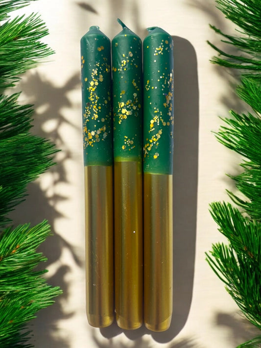 Tree Farm Dip Dye Dinner Candles Trio