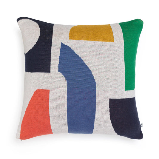 Cotton Knit Throw Pillow/Cushion in Bruten Green