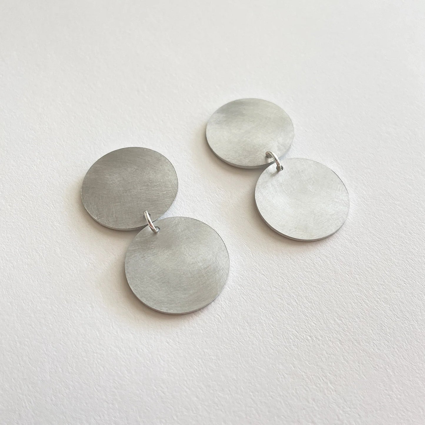 Double Dot Earrings in Aluminium