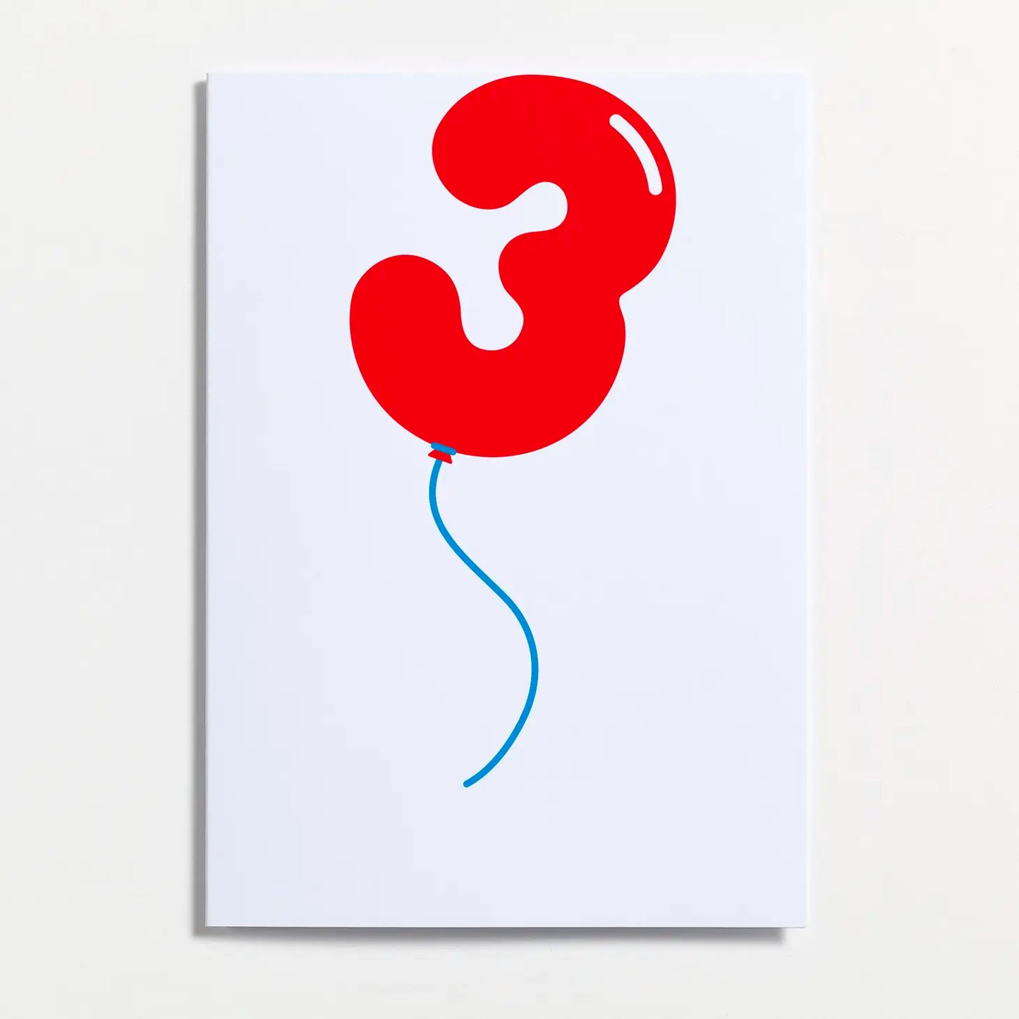 Balloon Numbers Greetings Card - No.3