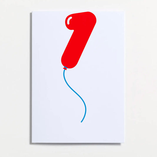 Balloon Numbers Greetings Card - No.1