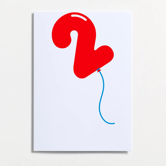 Balloon Numbers Greetings Card - No.2