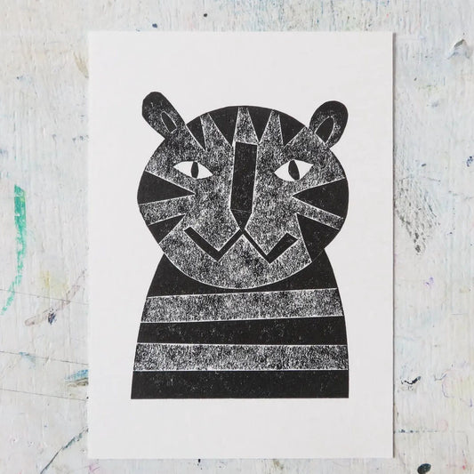 Tiger A6 Collagraph Print