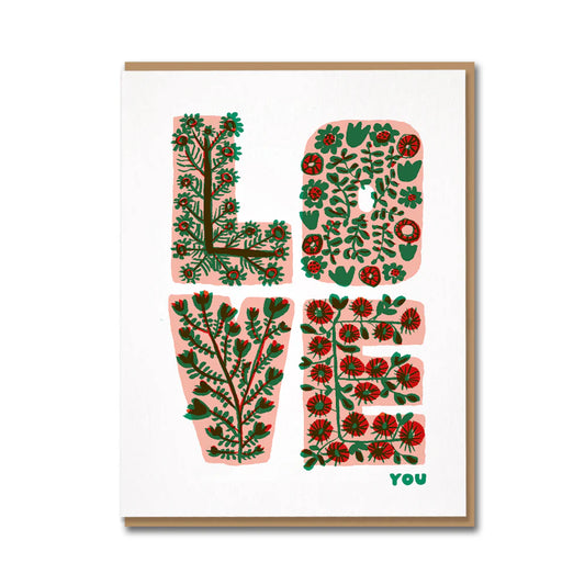 Floral Love Letters Card