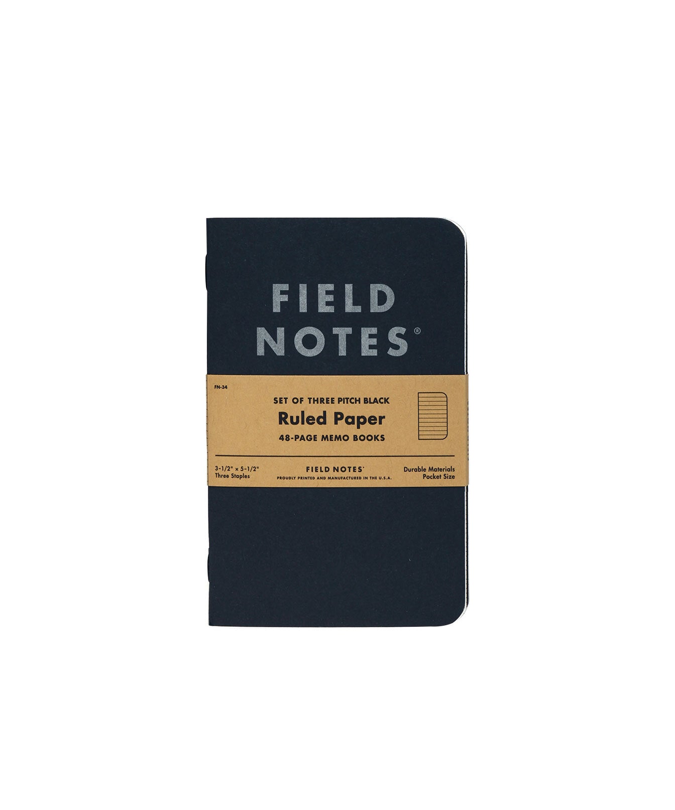 Field Notes Pitch Black Memo Book Three Pack