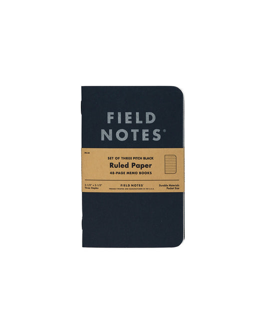 Field Notes Pitch Black Memo Book Three Pack