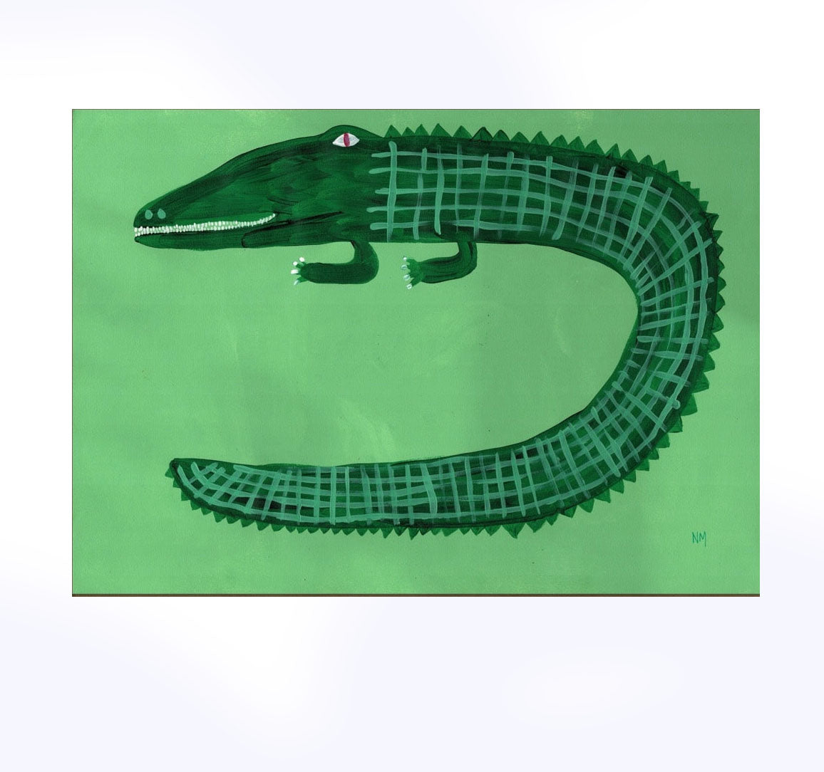 Green Crocodile Print