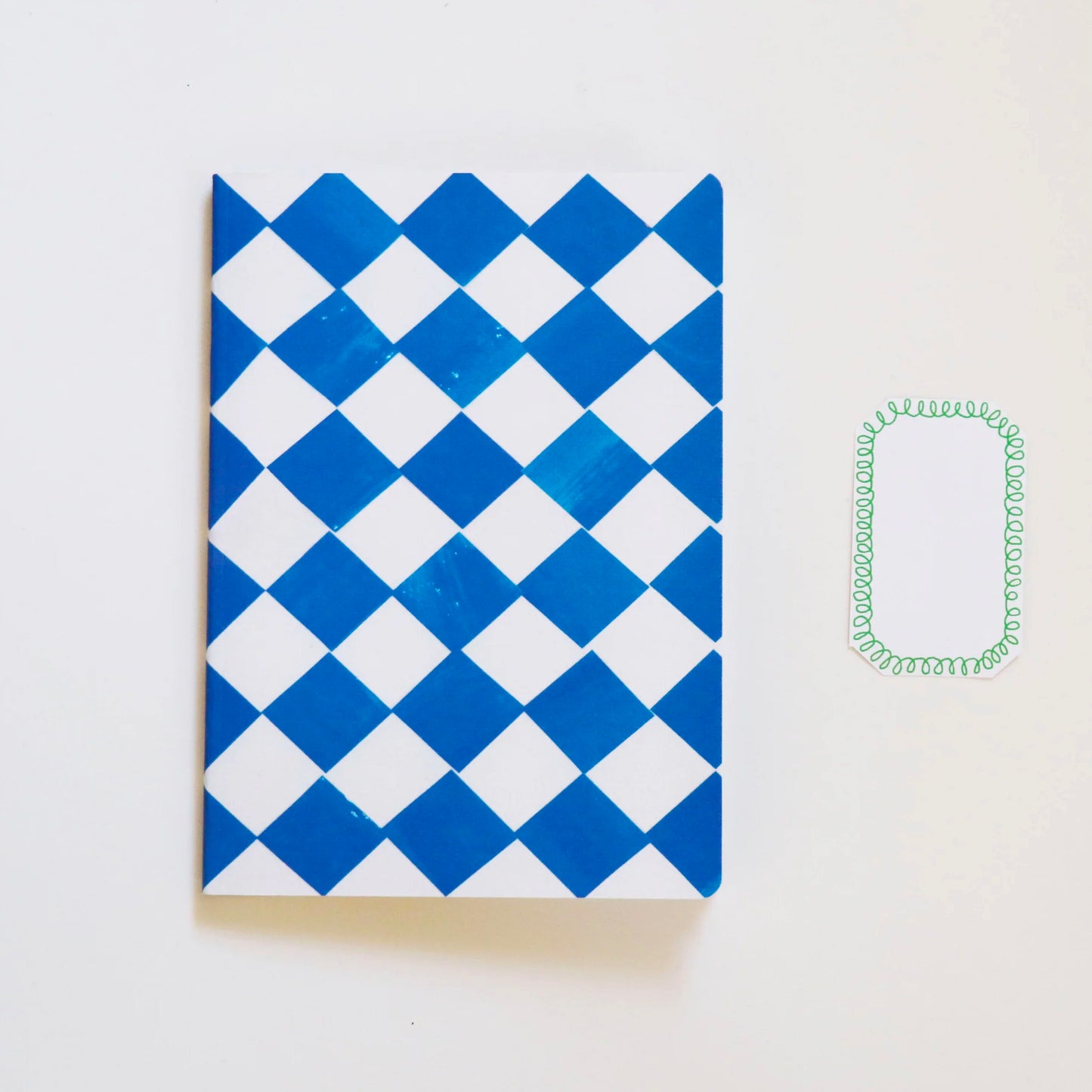 Blue and White Chequered Notebook