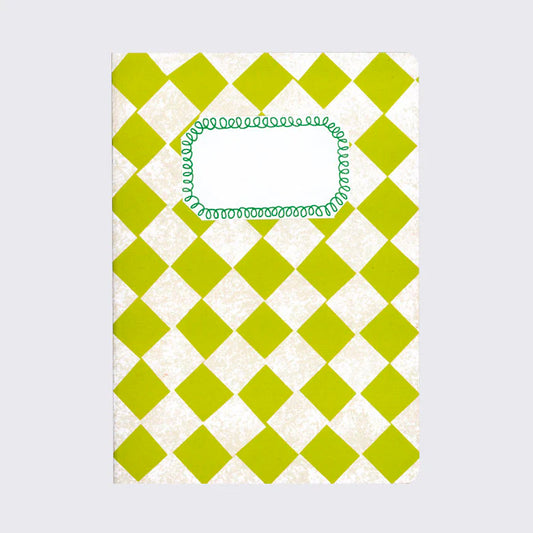 Lime and White Chequered Notebook