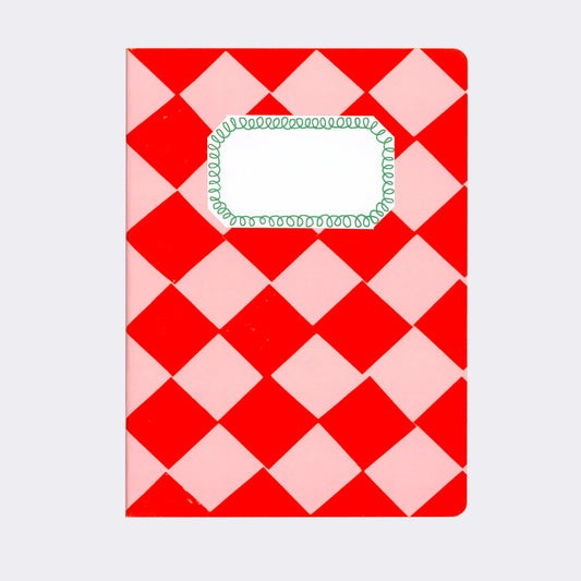 Red and Pink Chequered Notebook