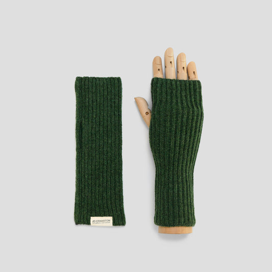 Lambswool Fisherman’s Fingerless Gloves in Serpentine