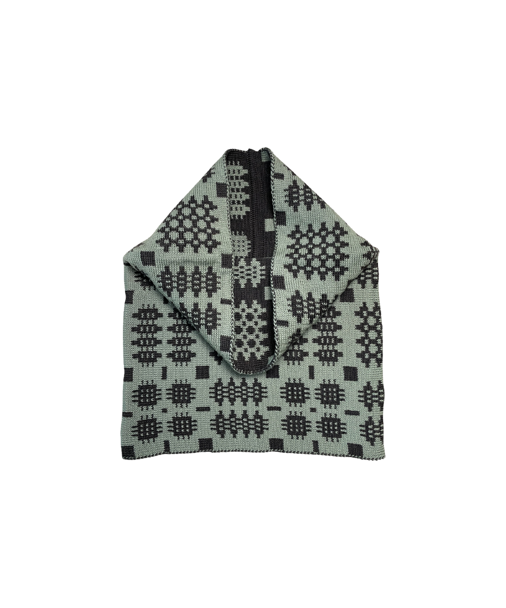 Carthen Merino Tube Scarf - Duck Egg/Umber