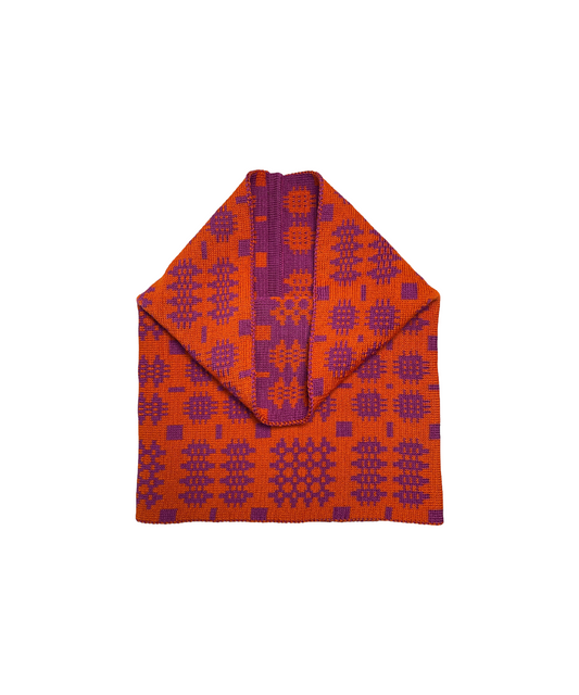 Carthen Merino Tube Scarf - Violet/Pumpkin