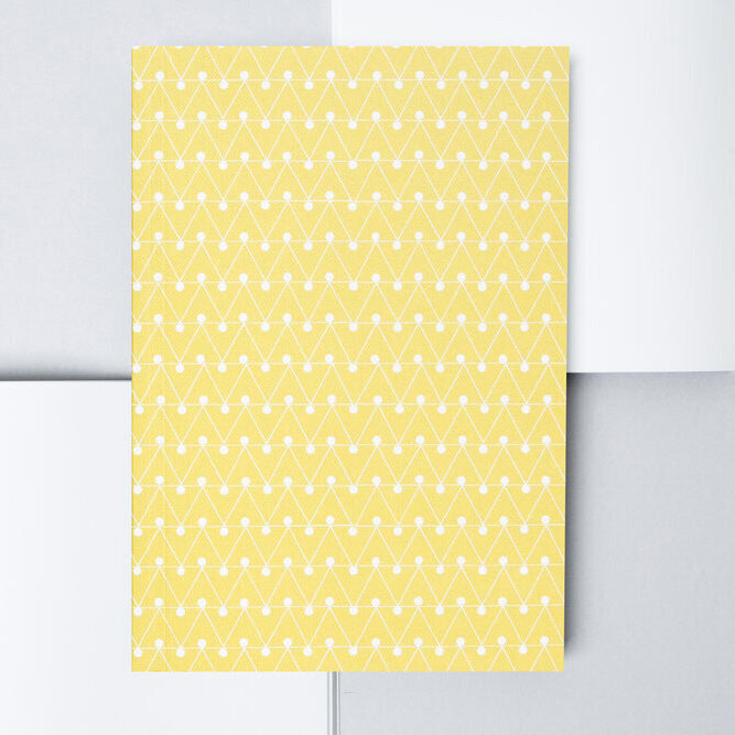 A5 Layflat Notebook plain pages - Dash print in Leaf Green