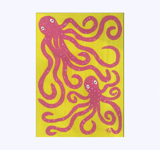 Pink Octopus A3 Print