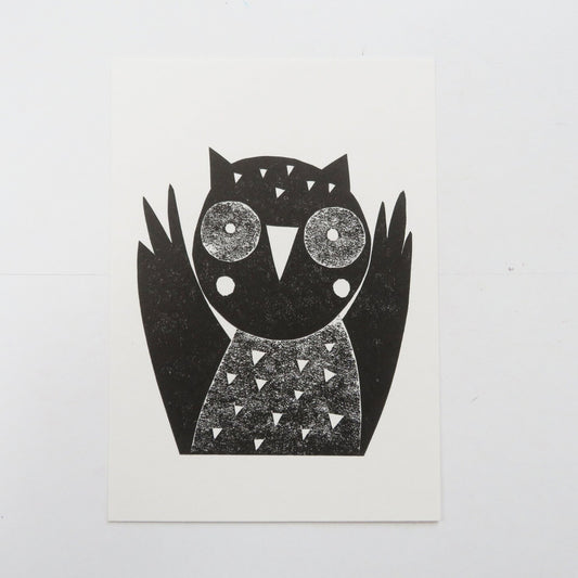 Otis Owl Collagraph Print
