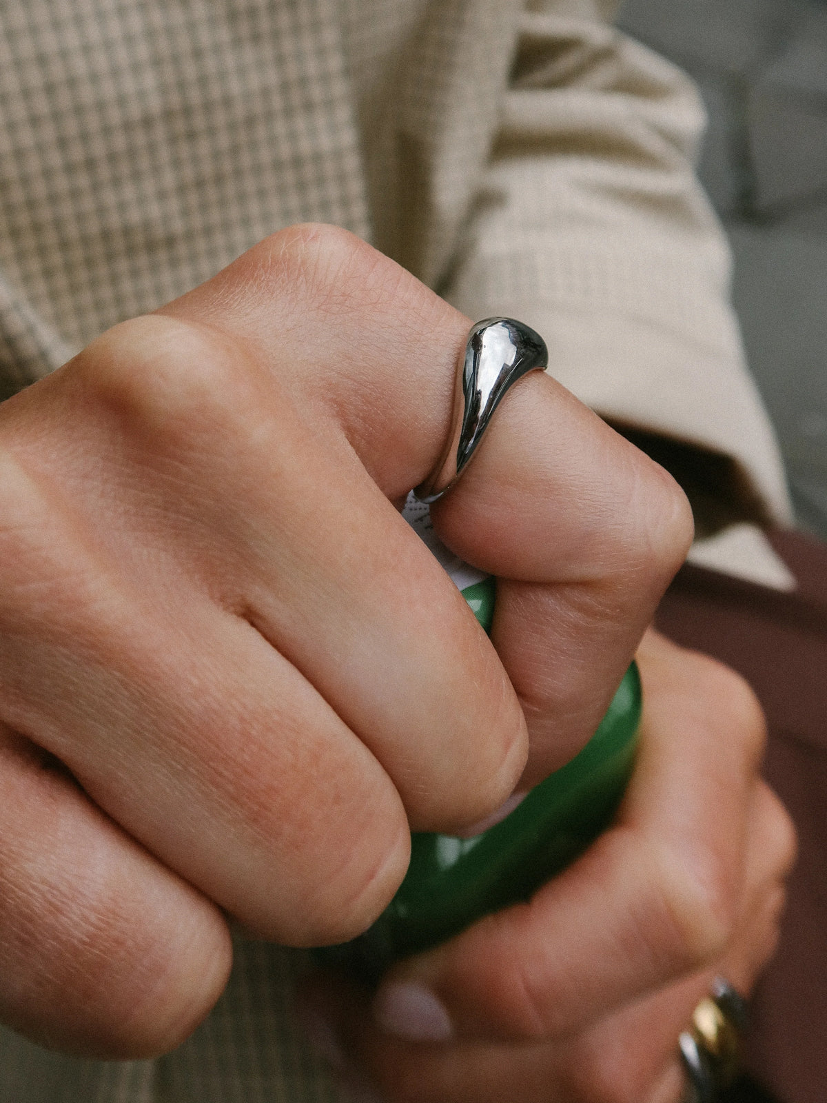 Silver Waved Dome Ring in Silver