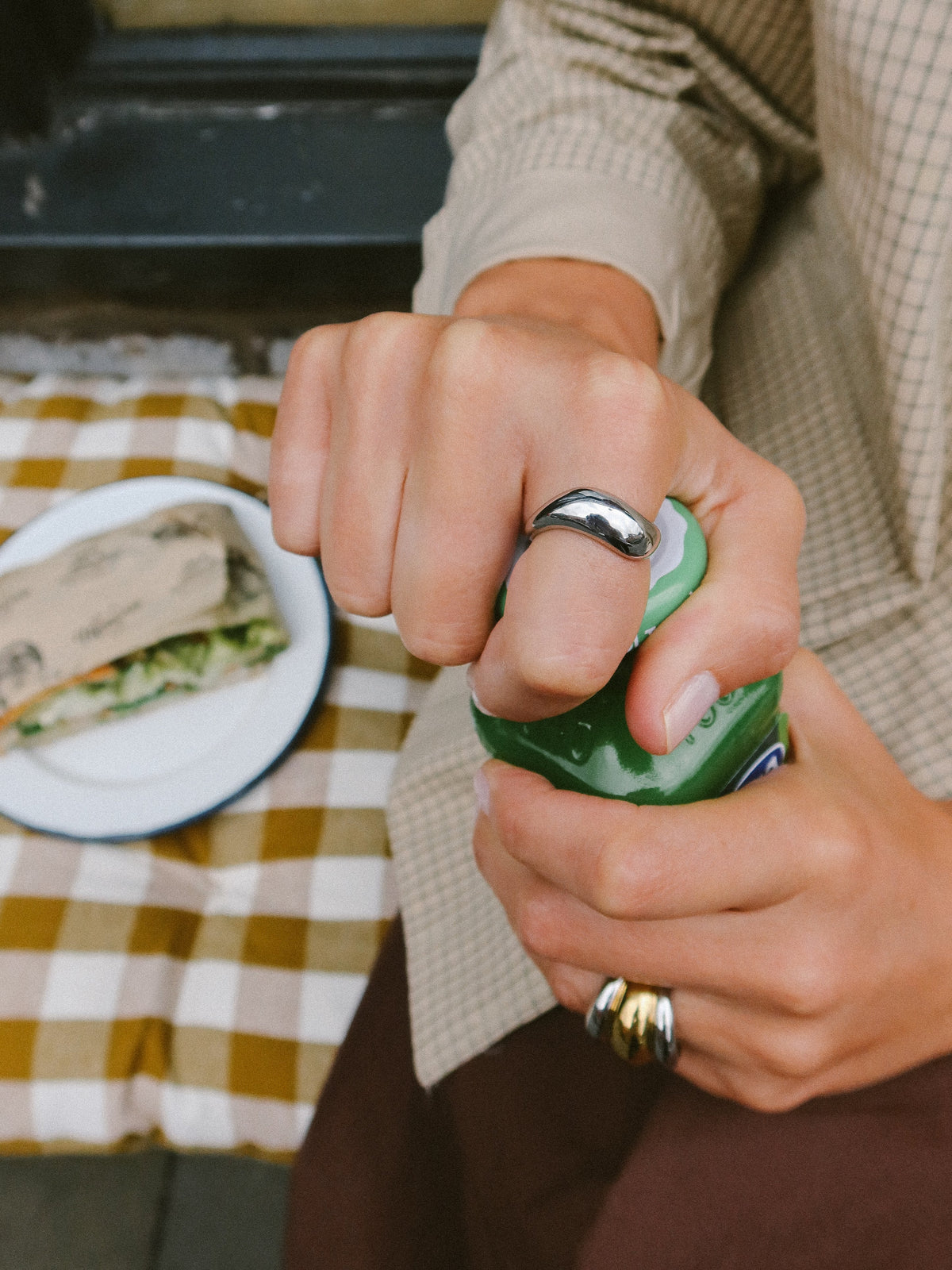 Silver Waved Dome Ring in Silver