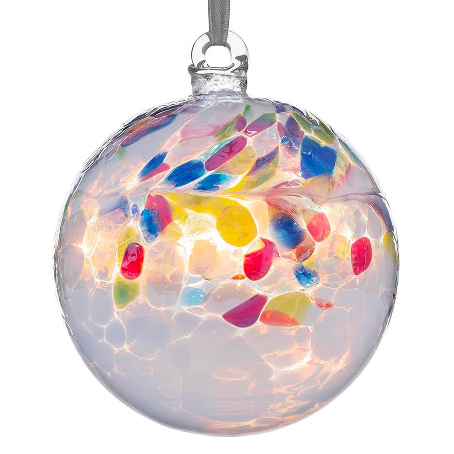 Glass Bauble in Primary White