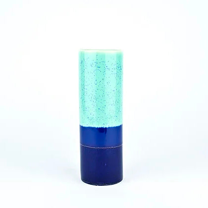 Cylinder Vase in Aqua & Purple