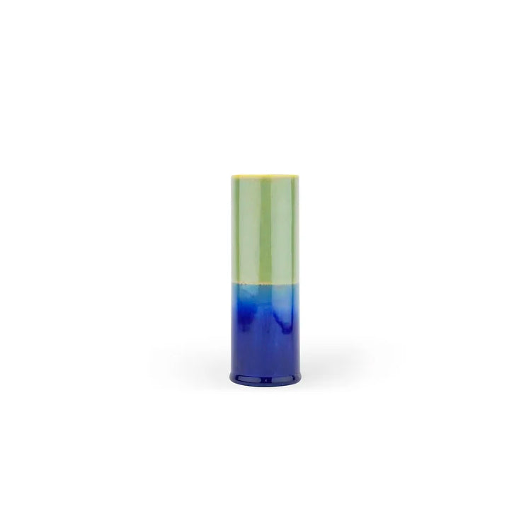 Cylinder Vase Small in Olive & Navy Blue