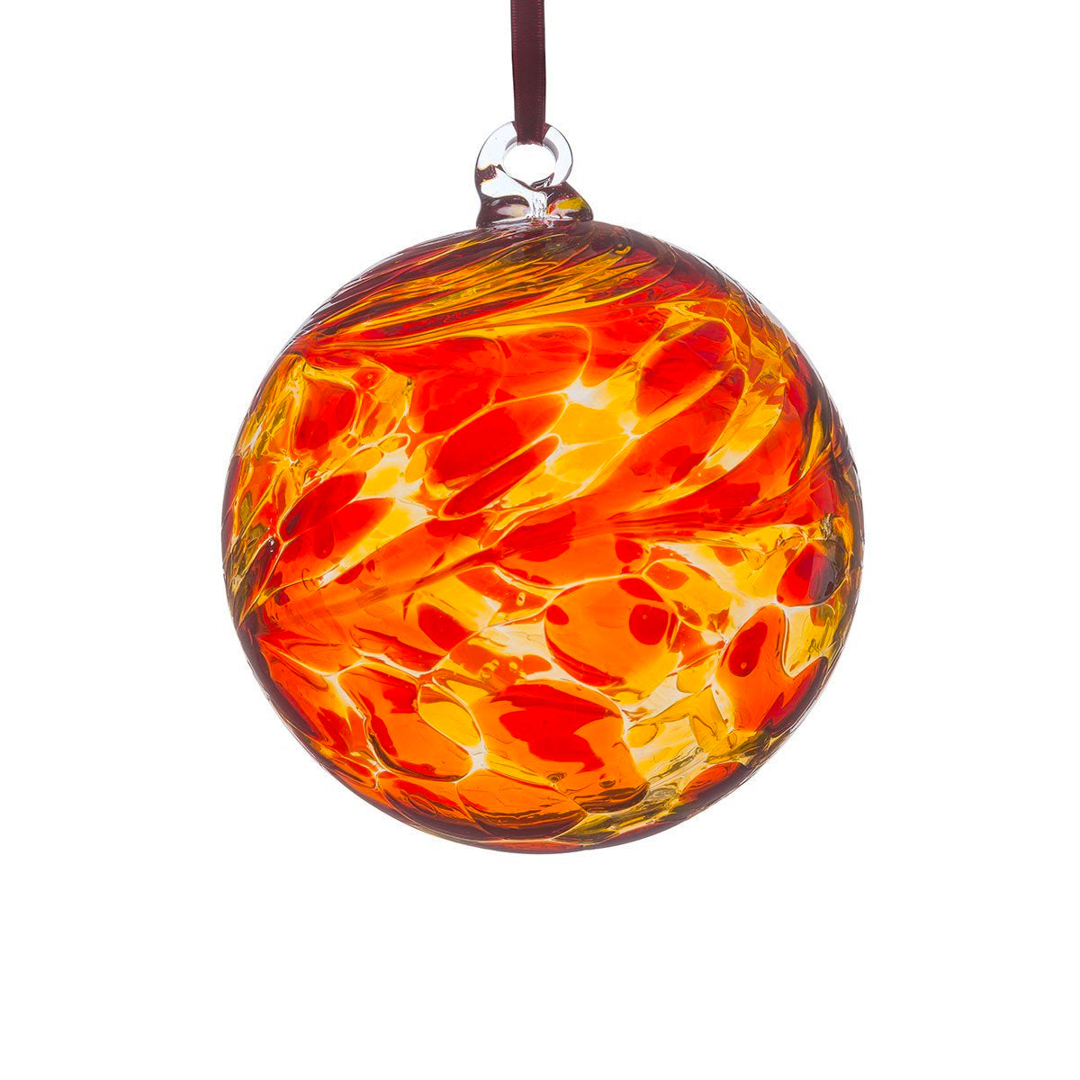 Glass Bauble in Red & Yellow